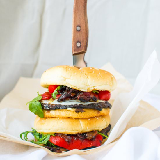 Portobello Burgers with Bacon Jam