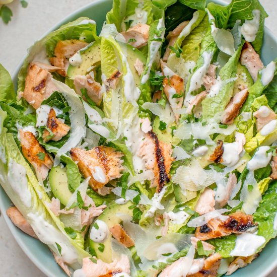 Healthy Salmon Caesar Salad