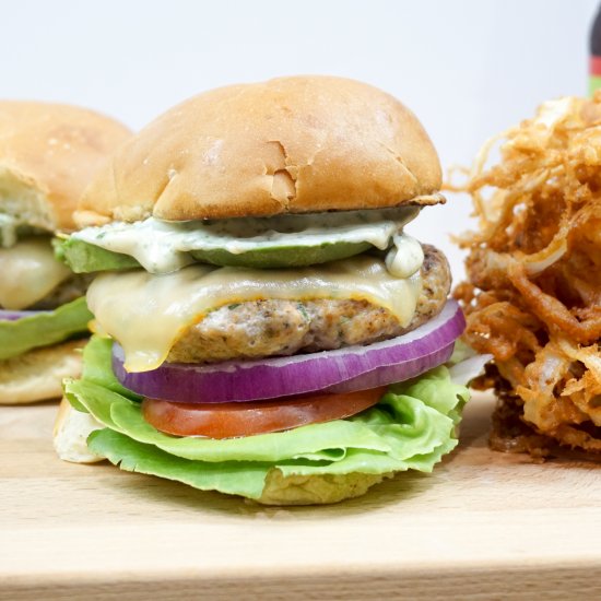 Poblano Lime Chicken Burgers