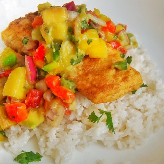 Mahi Mahi with Mango Avocado Salsa