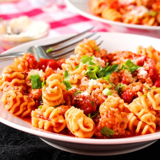 Italian Sausage and Radiatore Pasta