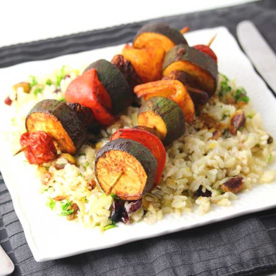 Grilled BBQ Veggies with Rice