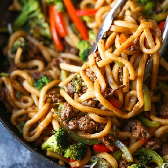 Ground Beef Noodle Stir Fry