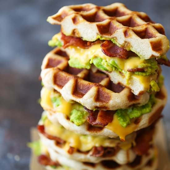 Bacon Avocado Waffle Grilled Cheese