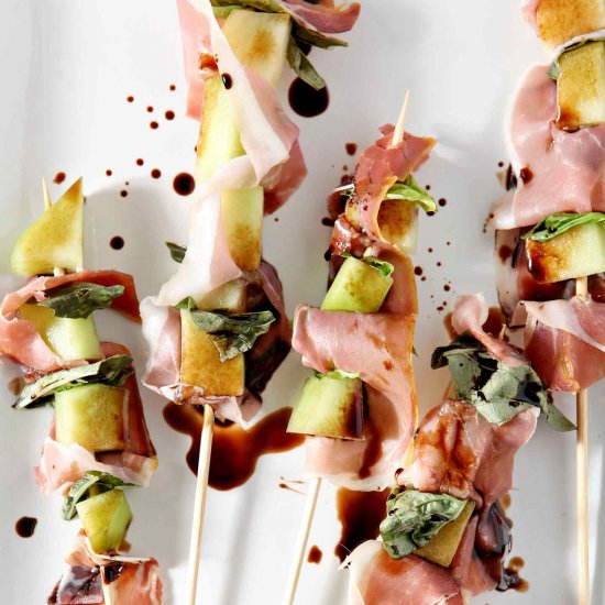 Galia Melon Jamón Skewers