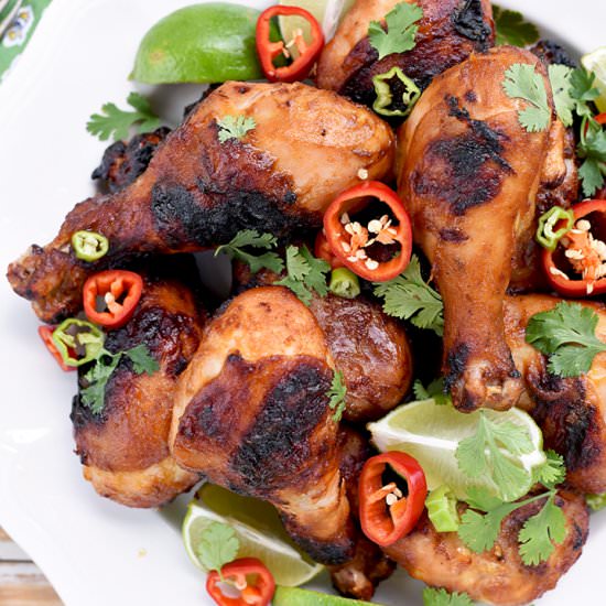 Sweet & Spicy Grilled Chicken Drums