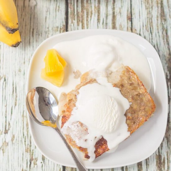 Hawaiian Banana Bread Pudding