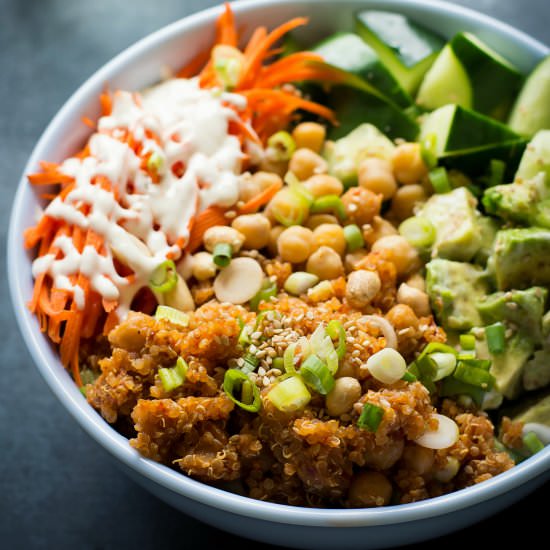 Fiery Quinoa Chickpea Stir-Fry