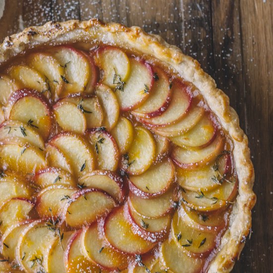 White Peach, Thyme, and Rose Water Tart