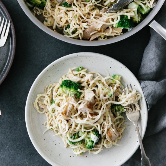 Parsnip Noodle Chicken Alfredo