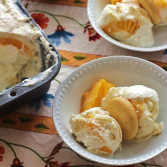 Peach Cobbler No-Churn Ice Cream