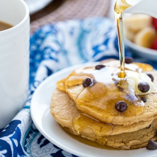 Dairy-Free Whole Wheat Chocolate Pancakes