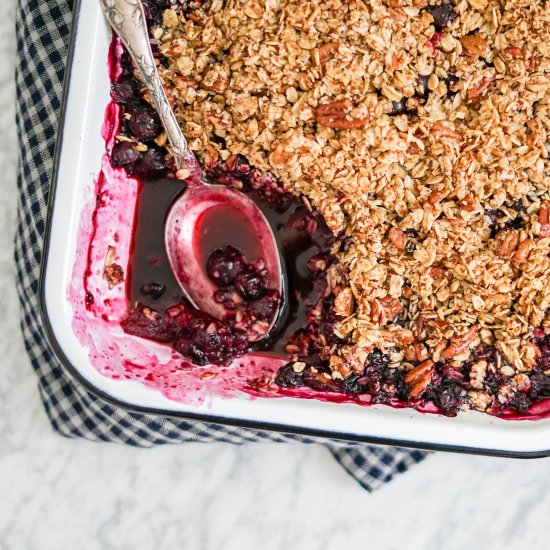 Vegan Apple Blueberry Crumble | GF