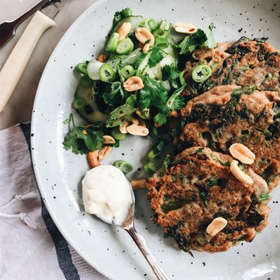 Broccolini and Ginger Patties