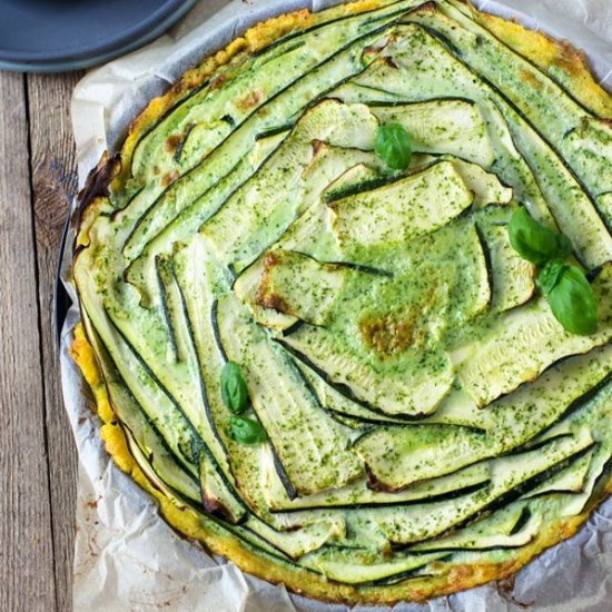 Zucchini Tarte with Basil Cream