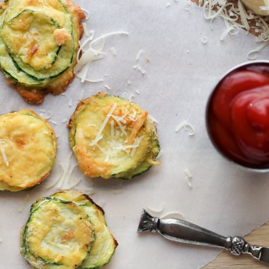 Oven Fried Parmesan Zucchini Stacks