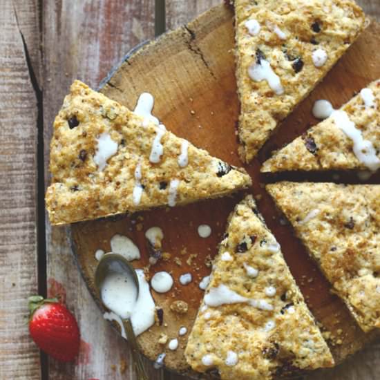 Eggless Chocolate and Walnut Scones