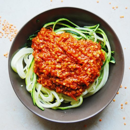 Vegan Bolognese Zoodles