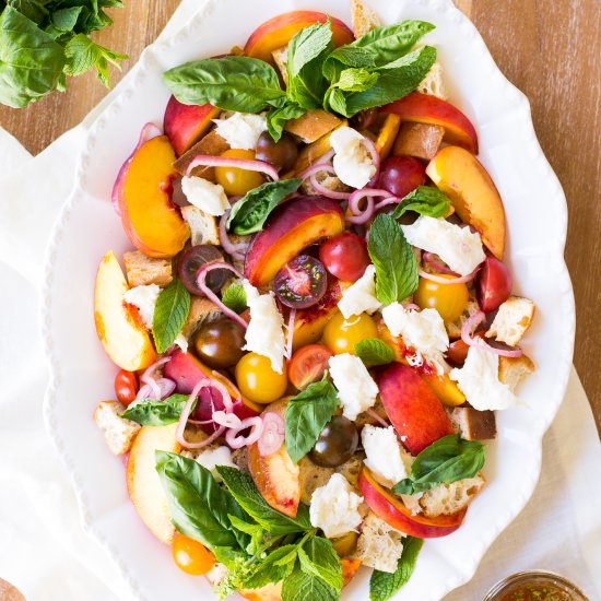 Summer Peach Panzanella Salad