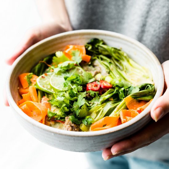 Green Curry Beef & Veggie Bowls