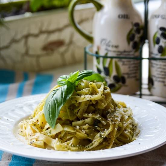 Homemade Pasta and Pesto