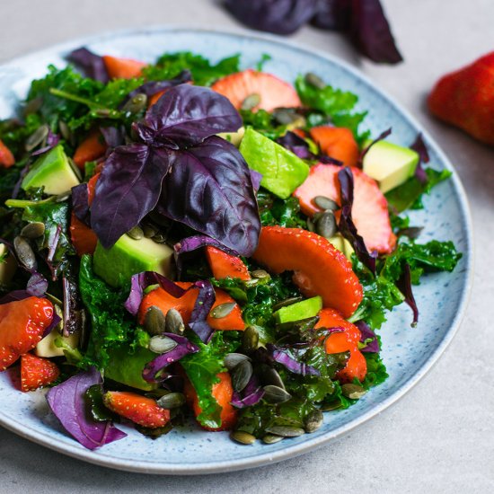 Kale, Strawberry, and Basil Salad