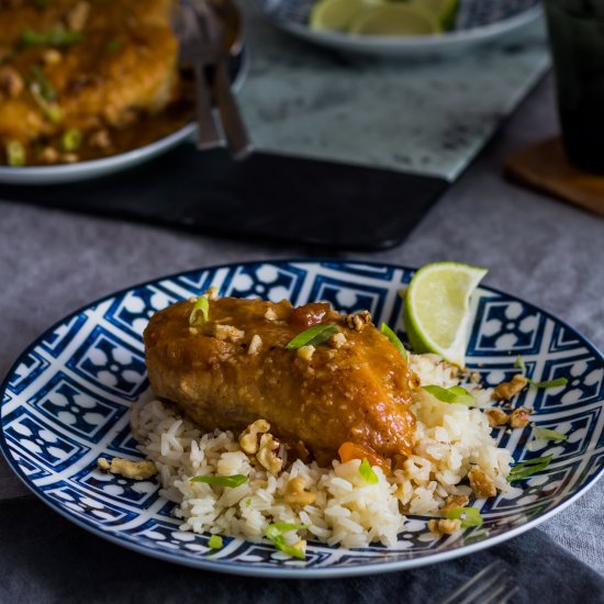 Ginger Apricot Chicken with Mustard