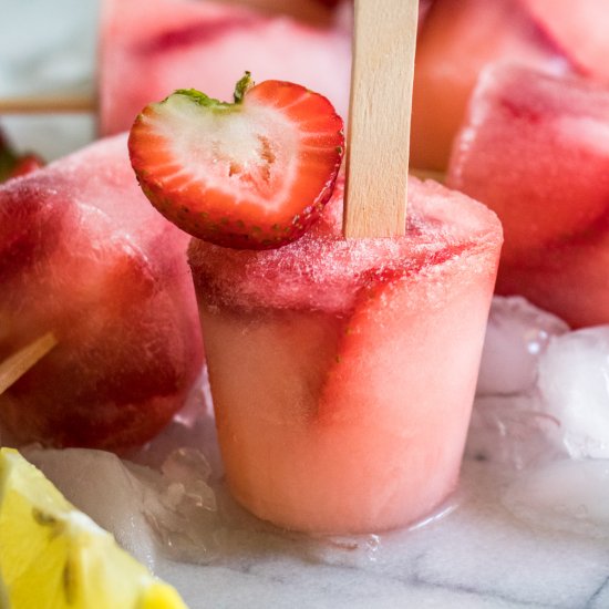 Strawberry Lemonade Popsicles