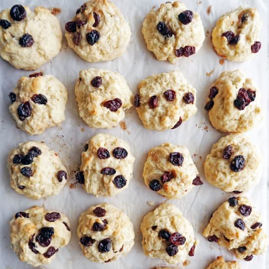 30 Minute Cherry Coconut Tea Buns