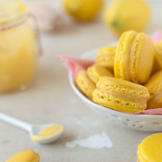 Lemon curd macarons