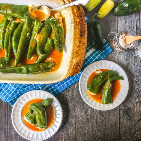 Buffalo Blue Cheese Stuffed Peppers