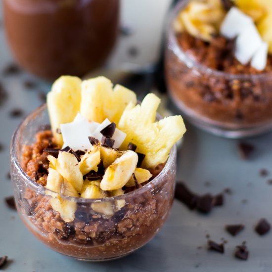 Millet pudding with chocolate