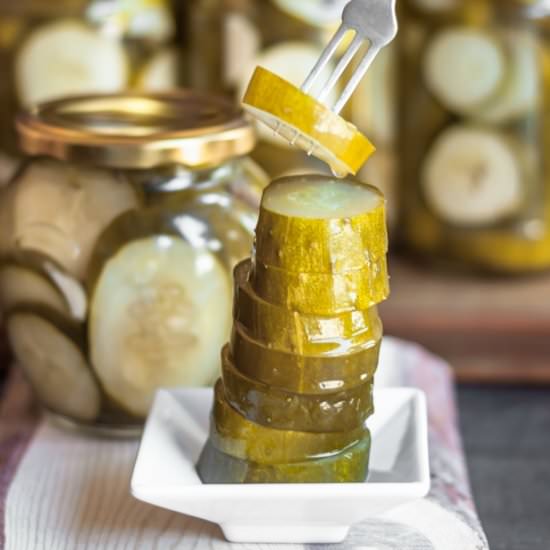 Honey Pickled Cucumber Slices