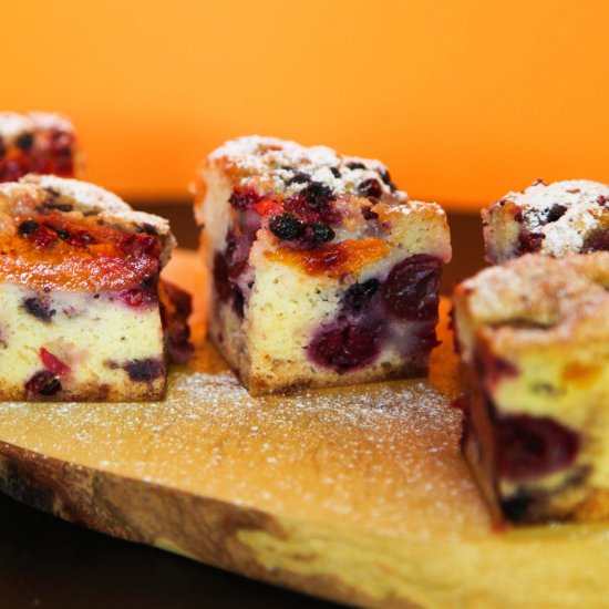 Fluffy summer fruit cake