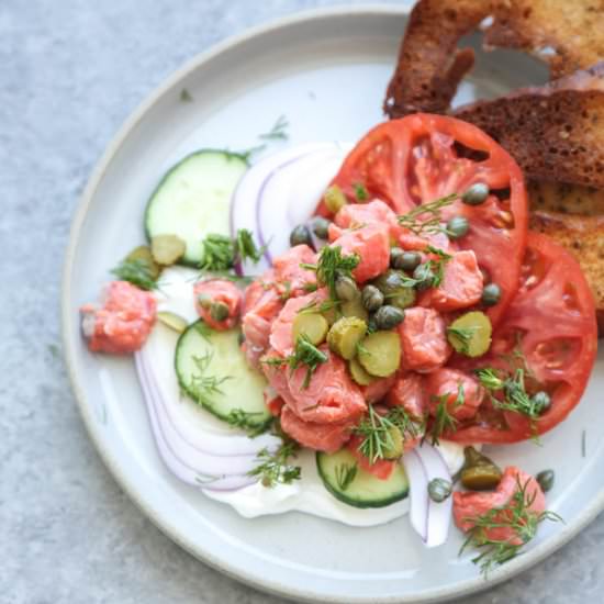 Dill Pickle Salmon Ceviche