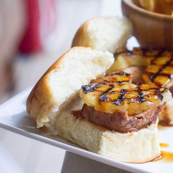 Teriyaki Pineapple Pork Tenderloin Sliders