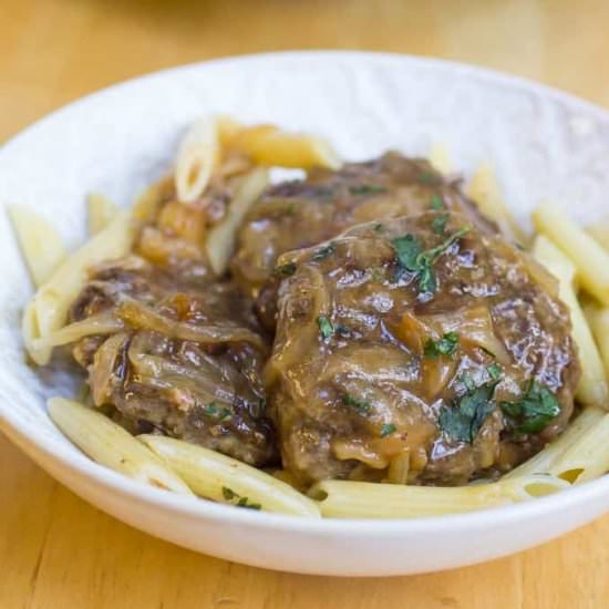 Hamburger Steaks with Onion Gravy