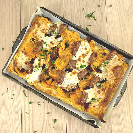 Sweet Potato Slab Pie with Sausage