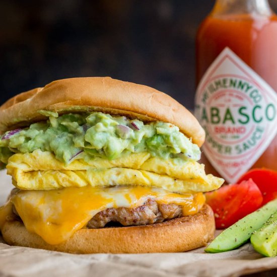 Spicy Guacamole Brunch Sandwich