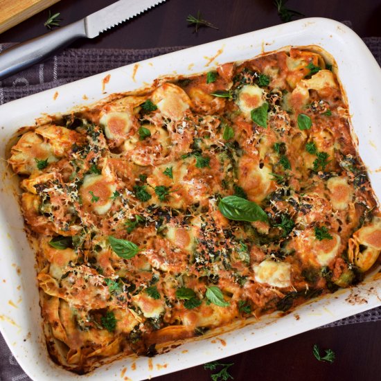 Gruyère Spinach Tortellini Bake