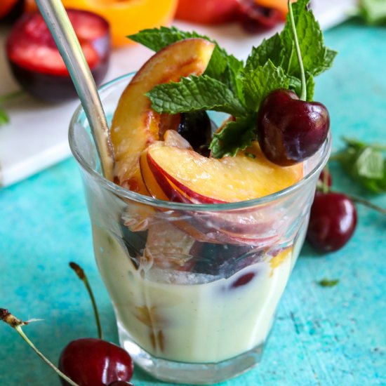 Stone Fruit Salad with Custard