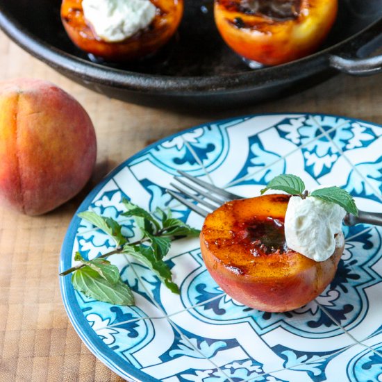 Spiced Rum Grilled Peaches