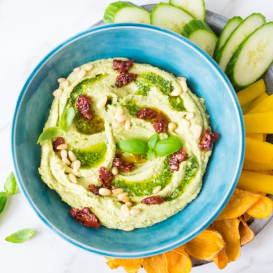 Creamy Pesto Hummus