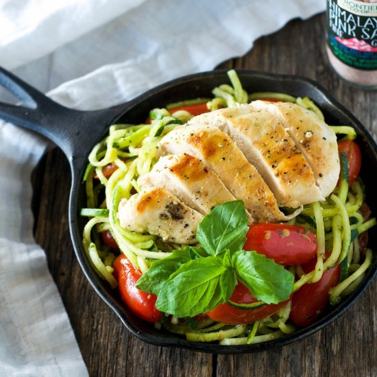 Paleo Chicken Pesto Pasta Salad