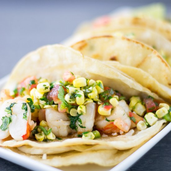 Baja Shrimp Tacos with Corn Salsa