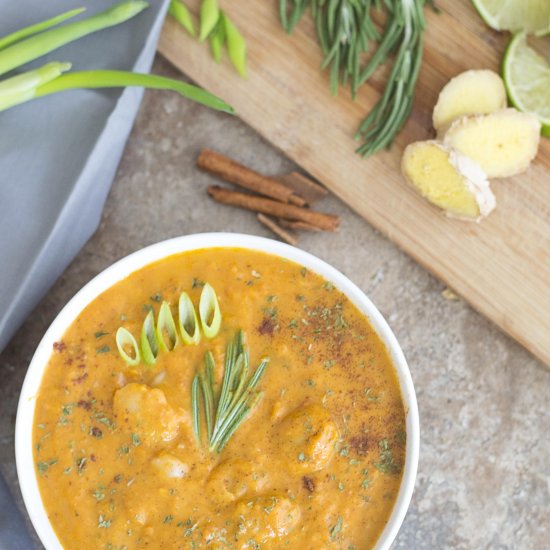 Pumpkin Soup with Butter Beans