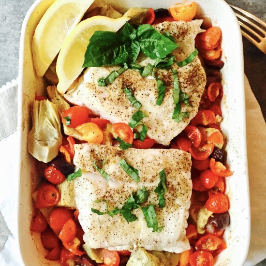 Baked Grouper with Tomatoes