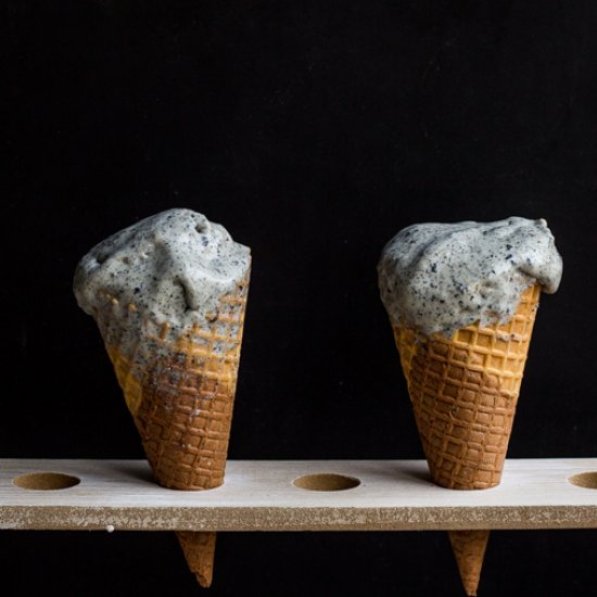 No-Churn Black Sesame Ice Cream