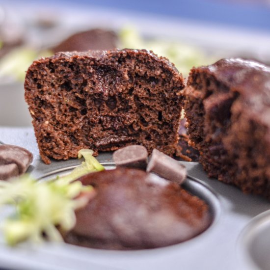 Skinny Chocolate Zucchini Muffins