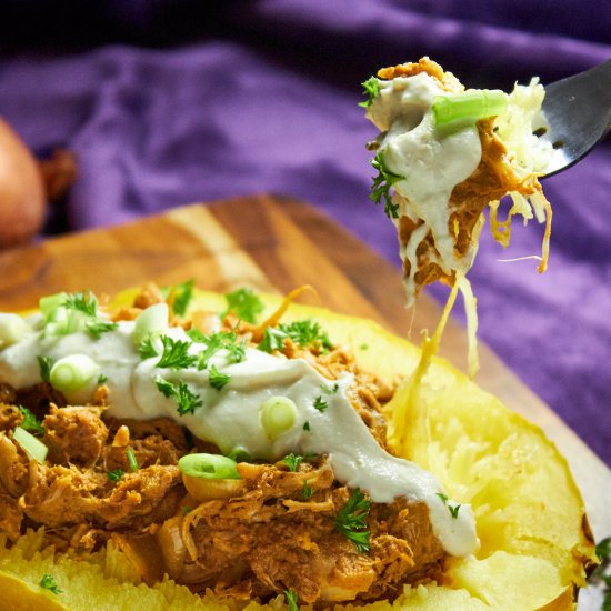 Spaghetti Squash & Jackfruit Pork